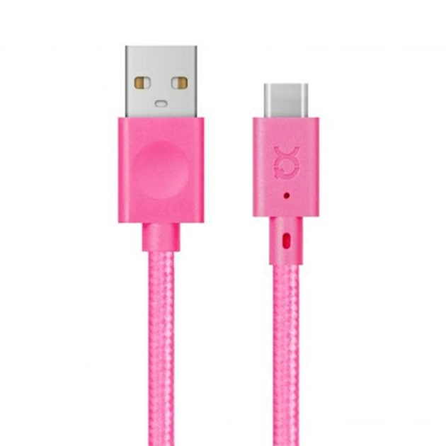 Kabel Xqisit USB Type-C-USB Type A 1.8 m Pink (4029948066196) - obraz 1
