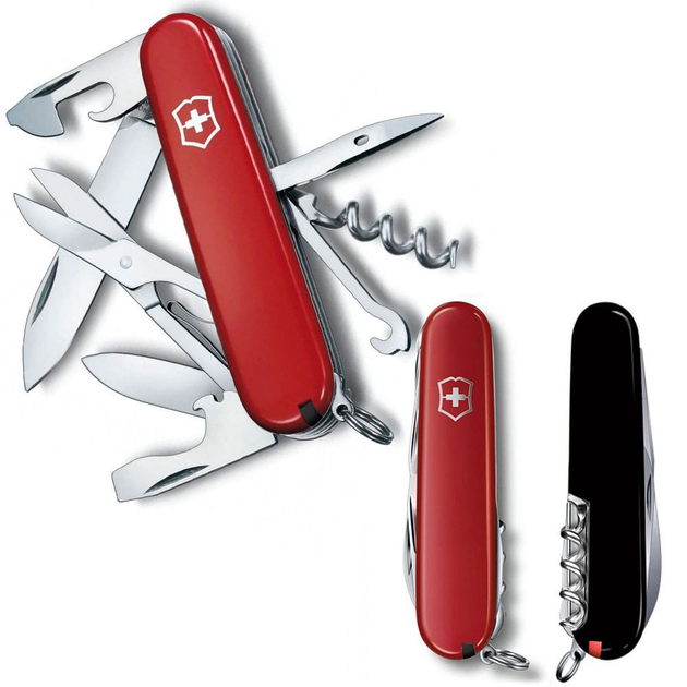 Швейцарский нож Victorinox CLIMBER UKRAINE 91мм/14 функций, красно-черные накладки - изображение 1