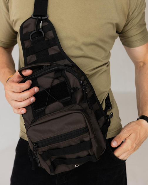Многофункциональная мужская сумка слинг, цвет хаки - изображение 1