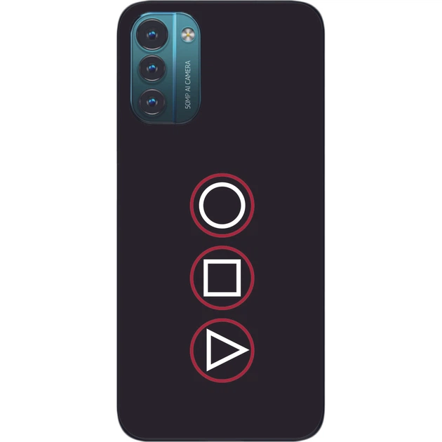 Силиконовый чехол SMTT для Nokia G21 с картинкой Игра в кальмара Логотип - Фото 1 Силиконовый чехол SMTT для Nokia G21 с картинкой Игра в кальмара Логотип - изображение 1