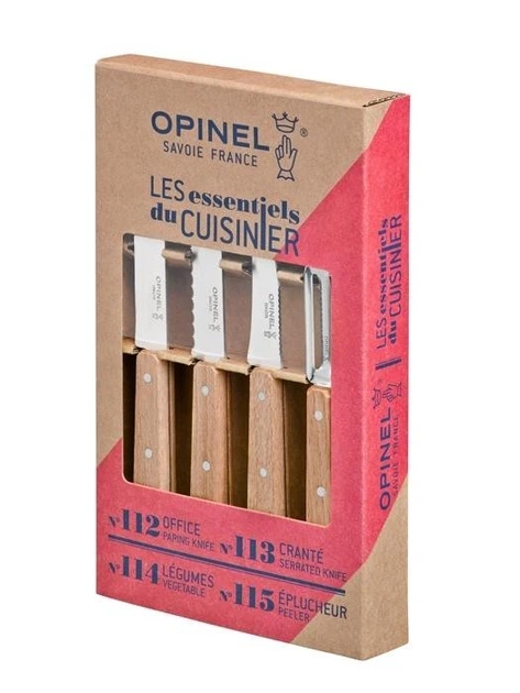 Набір кухонних ножів 4шт, бук Opinel Essentials Natural Box Set 001300 - зображення 3