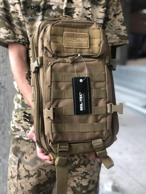 Тактичний армійський військовий рюкзак MIL-TEC® US Assault Pack SM Laser, ШЕВРОН У ПОДАРУНОК! - зображення 1