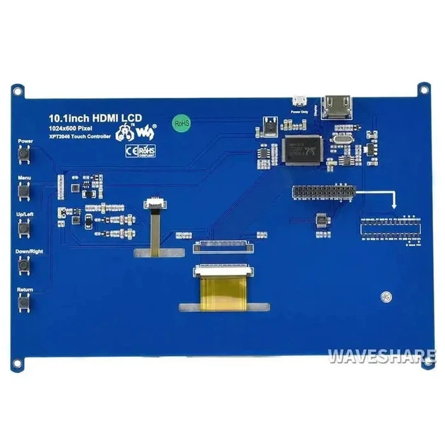 Екран Waveshare 10.1" 1024x600 LCD IPS Resistive TS HDMI для Raspberry Pi (WAV-11870) - изображение 4