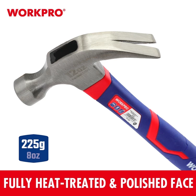 Молоток столярный WORKPRO стекловолоконная рукоятка 225 г PRO WP241009 - Фото 4 Молоток столярный WORKPRO стекловолоконная рукоятка 225 г PRO WP241009 - изображение 4