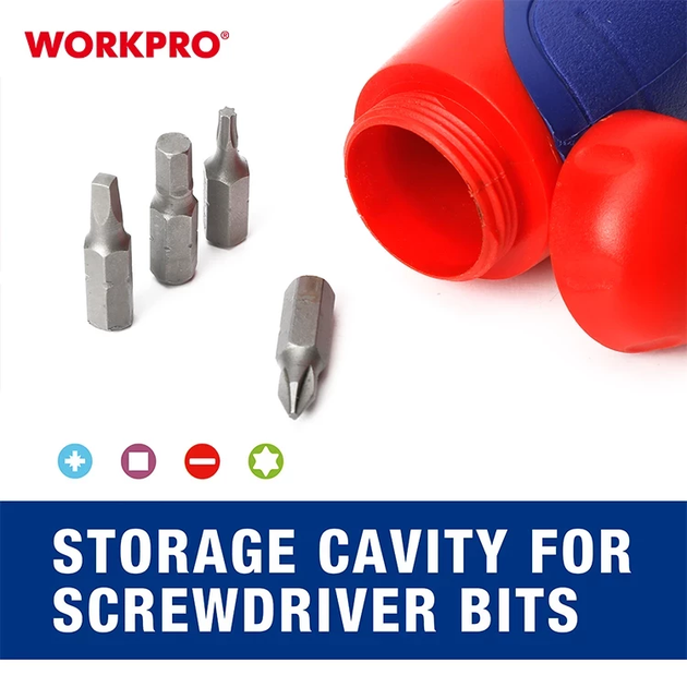 Отвертка с храповым механизмом с насадками WORKPRO (29 пред.) PRO WP221052 - изображение 5