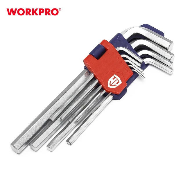 Набір ключів шестигранних метричних з коротким важелем WORKPRO (9шт.) HEX S2 PRO WP222004 - зображення 2