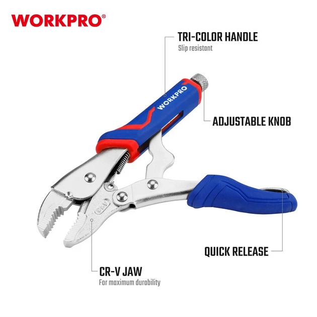 Клещи зажимные полукруглые WORKPRO 250 мм CR-V PRO PLUS WP231074 - Фото 2 Клещи зажимные полукруглые WORKPRO 250 мм CR-V PRO PLUS WP231074 - изображение 2