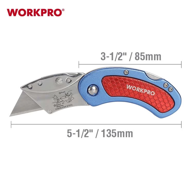 Нож трапециевидный складной алюминиевый WORKPRO PRO WP211005 - Фото 3 Нож трапециевидный складной алюминиевый WORKPRO PRO WP211005 - изображение 3