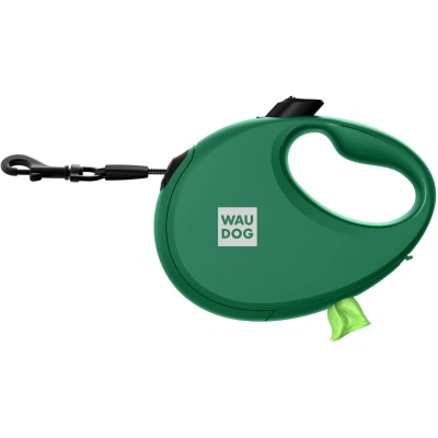 Повідок для собак WAUDOG R-leash з контейнером для пакетів L до 40 кг 5 м зелений (262918) - Фото 3 Повідок для собак WAUDOG R-leash з контейнером для пакетів L до 40 кг 5 м зелений (262918) - зображення 3