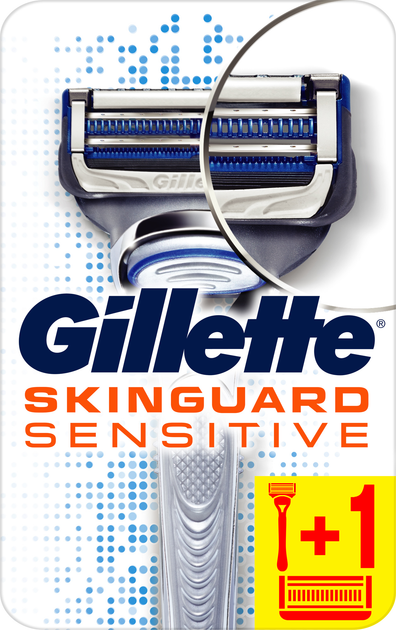 Станок для гоління чоловічий Gillette SkinGuard Sensitive + 2 змінні картриджі (7702018486342) - зображення 1