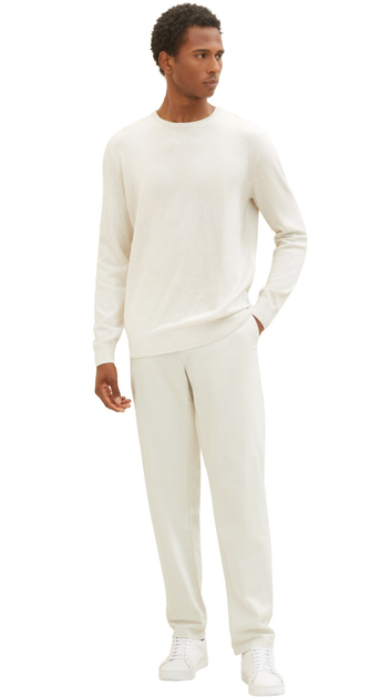 Пуловер Tom Tailor basic crew neck sweater XL Білий 1027661-32715 - изображение 4
