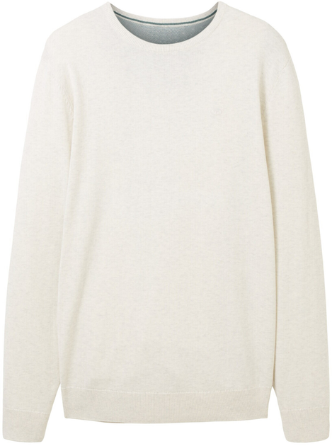 Пуловер Tom Tailor basic crew neck sweater XL Білий 1027661-32715 - изображение 5