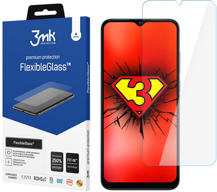 Szkło hybrydowe 3MK Flexible Glass do Samsung Galaxy A04e (5903108498043) - obraz 1