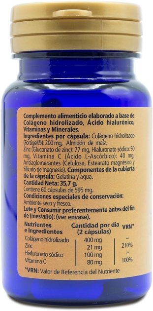 Натуральна харчова добавка Sanon Antiaging Hialuronic 595 мг 120 капсул (8436556082016) - зображення 2