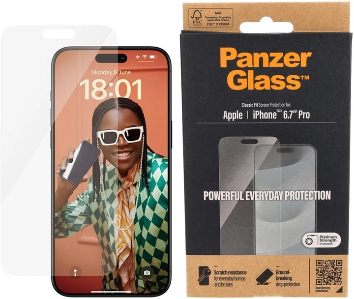 Захисне скло Panzer Glass Classic Fit для Apple iPhone 15 Pro Max (5711724028083) - зображення 2