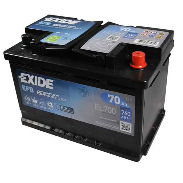 Акумулятор автомобільний EXIDE Start-Stop EFB 70Аh 760A R+ - зображення 2