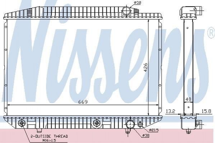 Радиатор охлаждения двигателя NISSENS 62727A Mercedes S-Class 1265001103, 1265001803, 1265003303 - зображення 1