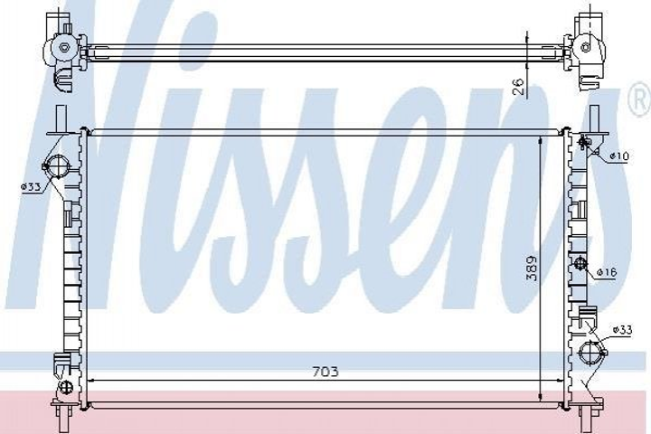 Радиатор охлаждения двигателя NISSENS 62021A Ford Connect, Transit 2T148005CC, 4367092, 1365997 - зображення 1