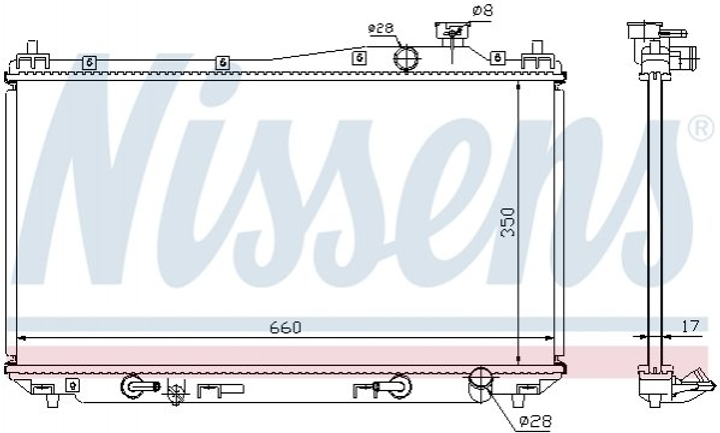 Радиатор охлаждения двигателя NISSENS 68115 Honda Civic 19010PMSJ51, 19010PMPA53, 19010PMPA52 - изображение 1