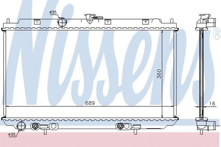 Радиатор охлаждения двигателя NISSENS 67347A Nissan Primera 21460AV600 - зображення 1