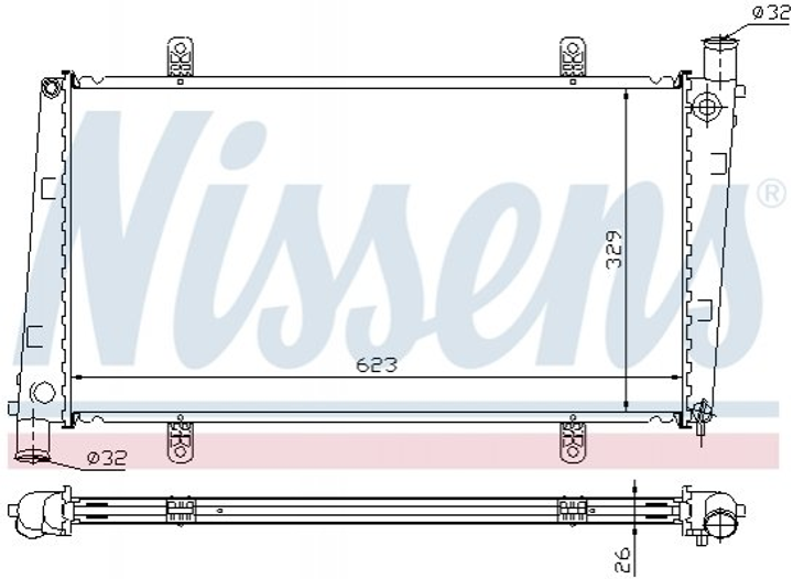 Радиатор охлаждения двигателя NISSENS 65551A Volvo V40, S40 8602116, 8602117 - изображение 1