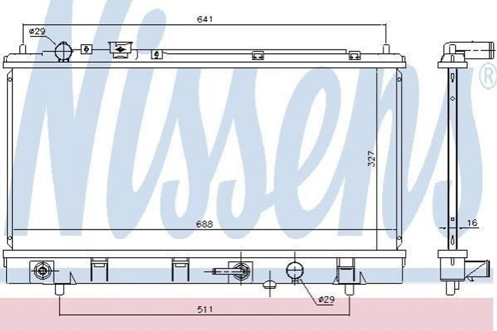 Радіатор охолодження двигуна NISSENS 69463 FS6W15200A, FS6W15200B, FS8M15200B - зображення 1