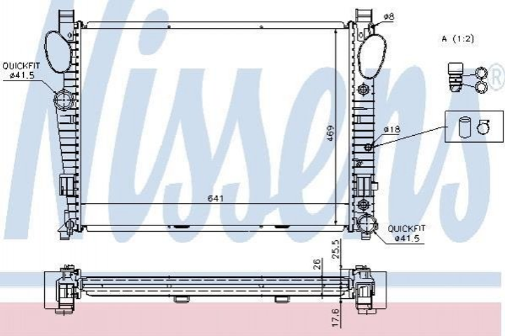 Радіатор охолодження двигуна NISSENS 62774A Mercedes S-Class 2205001403, 2205002403, A2205001403 - зображення 1