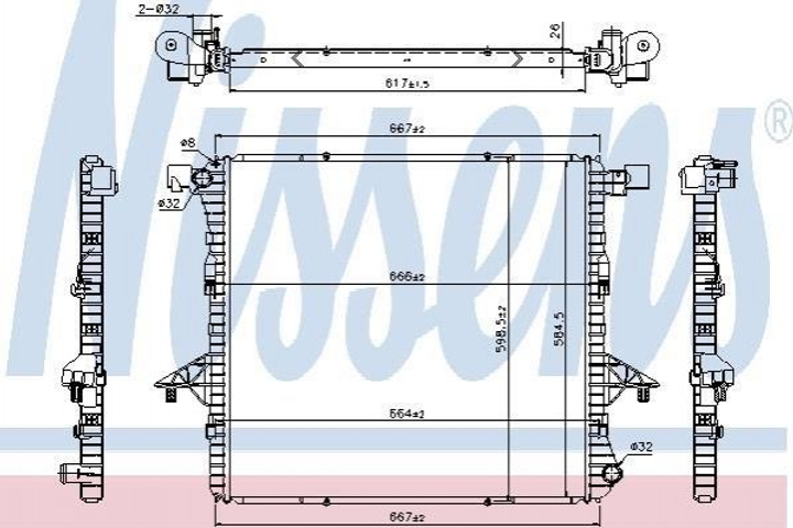 Радиатор охлаждения двигателя NISSENS 65298 Volkswagen Amarok 2H0121253A - изображение 1