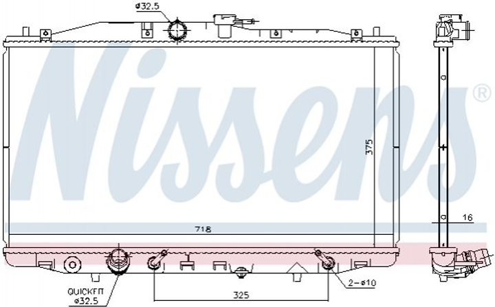 Радиатор охлаждения двигателя NISSENS 68152 Honda Accord 19010RBA901 - изображение 1