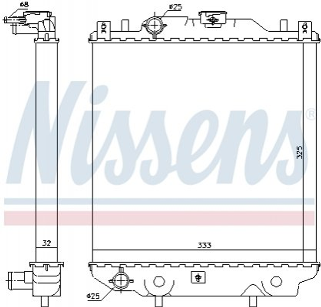 Радіатор охолодження двигуна NISSENS 64174A 1770060D40, 1770060D41, 1770070G10 - зображення 1