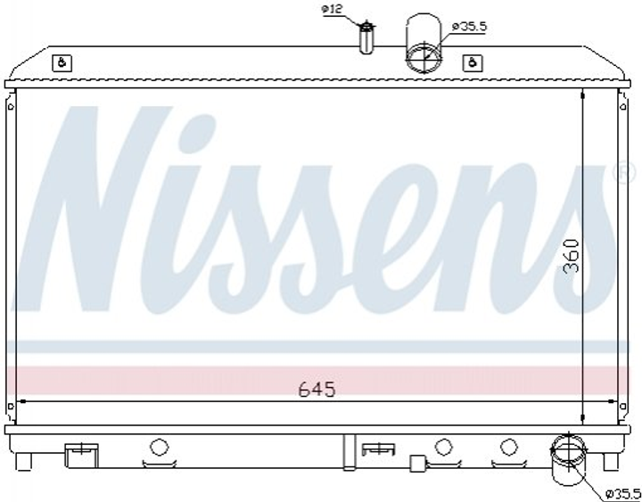 Радіатор охолодження двигуна NISSENS 62458 N3H115200C, N3H415200C, N3H415200D - зображення 1