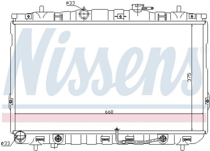 Радиатор охлаждения двигателя NISSENS 67493 Hyundai Elantra 253102D016, 253102D015, 253102D010 - зображення 1