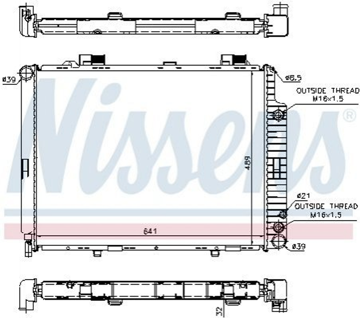 Радиатор охлаждения двигателя NISSENS 62691A Mercedes E-Class 2105000803, 2105002703, 2105002803 - изображение 1