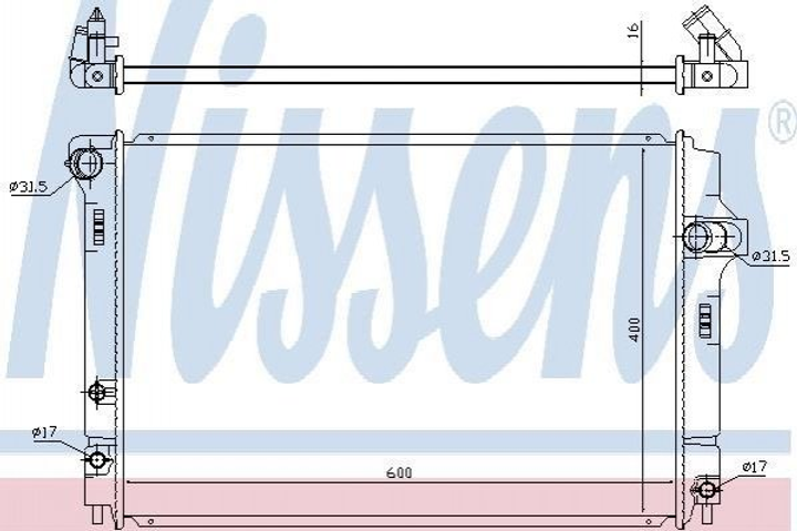 Радиатор охлаждения двигателя NISSENS 646873 Toyota Yaris 1640021330, 1640021331 - изображение 1