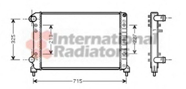 Радиатор охлаждения двигателя Van Wezel 17002262 Fiat Doblo 46749018, 4674901846803035, 46803035 - изображение 1