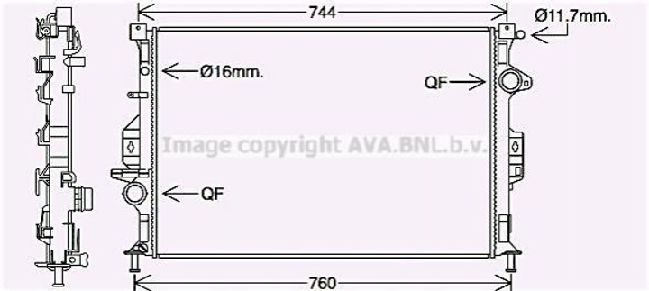 Радиатор охлаждения двигателя AVA COOLING FDA2425 Land Rover Range Rover, Discovery, Freelander; Volvo S60, S80, V70, V60, XC70, XC60; Ford Mondeo, Galaxy, Focus, S-Max, C-Max ME6G918005FD, LR039623, LR039530 - изображение 1