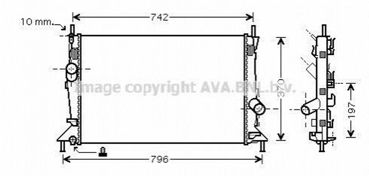 Радиатор охлаждения двигателя AVA COOLING FDA2369 Mazda 3; Volvo S40, V50, C30; Ford Focus, C-Max 30741044, 8603254, 8603621 - изображение 1