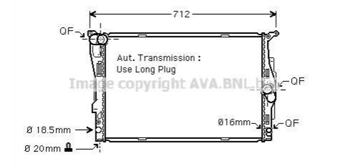 Радиатор охлаждения двигателя AVA COOLING BWA2303 BMW 3 Series, 1 Series, X1 17117562079, 17117542199, 7562079 - изображение 1