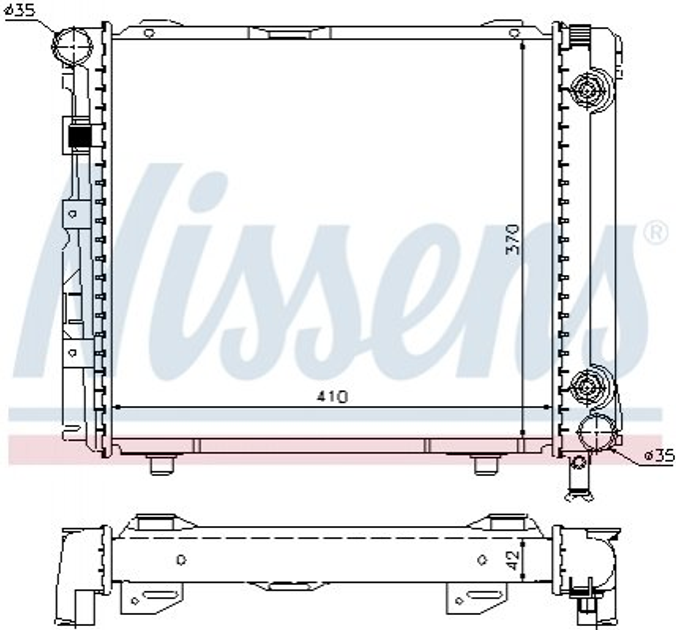 Радиатор охлаждения двигателя NISSENS 62650 Mercedes E-Class 2015002903, A2015002903 - изображение 1