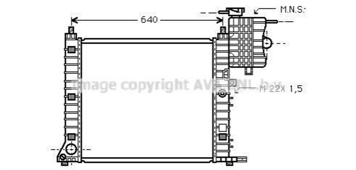 Радиатор охлаждения двигателя AVA COOLING MS2213 Mercedes Vito, V-Class A6385011601, 6385011601 - изображение 1