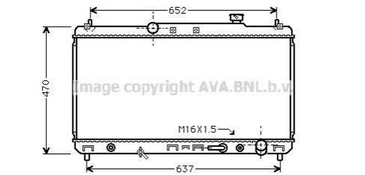 Радиатор охлаждения двигателя AVA COOLING TO2236 Toyota Camry 1640003150, 164007A300, 164007A301 - зображення 1