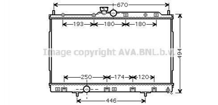 Радиатор охлаждения двигателя AVA COOLING MT2184 Mitsubishi Outlander MN156535 - изображение 1