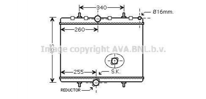 Радиатор охлаждения двигателя AVA COOLING PEA2314 Citroen Jumpy, C8; Peugeot 807, Expert; Fiat Scudo SU001A0224, 1498986080, 14004743 - изображение 1