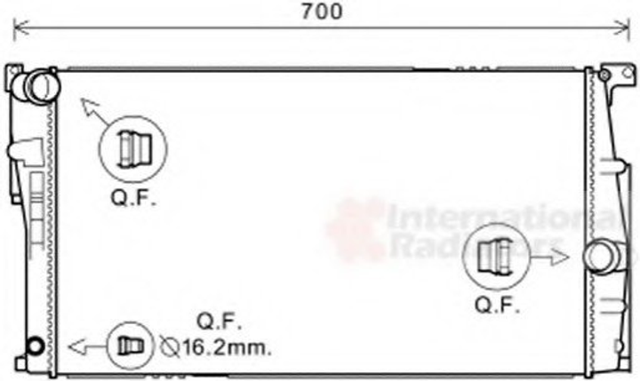 Радіатор охолодження двигуна Van Wezel 06002453 BMW 4 Series, 3 Series, 2 Series, 1 Series 17117600516, 7600516, 17118672102 - зображення 2