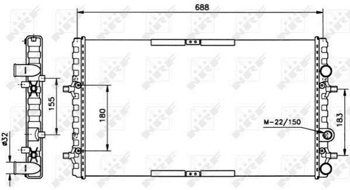 Радиатор охлаждения двигателя NRF 52160 Seat Cordoba, Ibiza 6K0121253AM, 6K0121253BB, 6K0121253AG - изображение 1