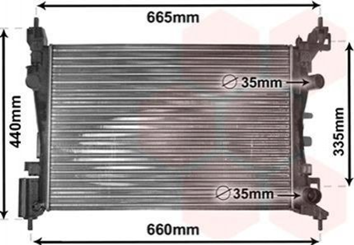 Радіатор охолодження двигуна Van Wezel 37002408 Opel CORSA 1300279, 130027955701408, 55701408 - зображення 1