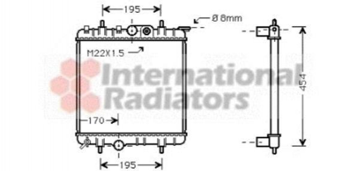 Радиатор охлаждения двигателя Van Wezel 40002188 Peugeot 206, 207 1330B7, 133037 - изображение 1