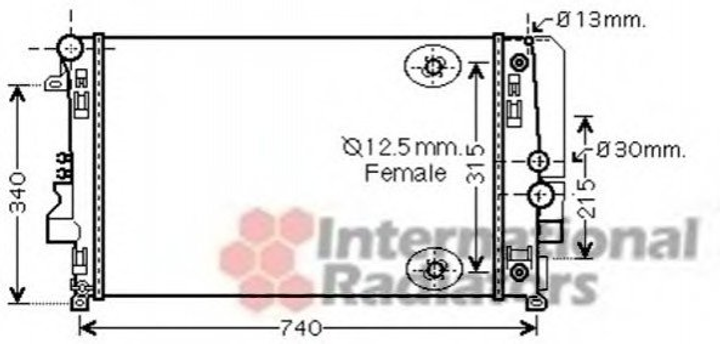 Радиатор охлаждения двигателя Van Wezel 30002460 Mercedes Vito A6395010701, A6395011201, 6395010701 - изображение 1