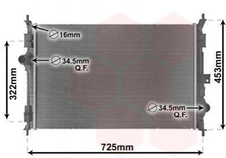 Радиатор охлаждения двигателя Van Wezel 40012386 Citroen C4; Peugeot 308; Opel Grandland X 1610017680, 9678711180, 9675747980 - изображение 1