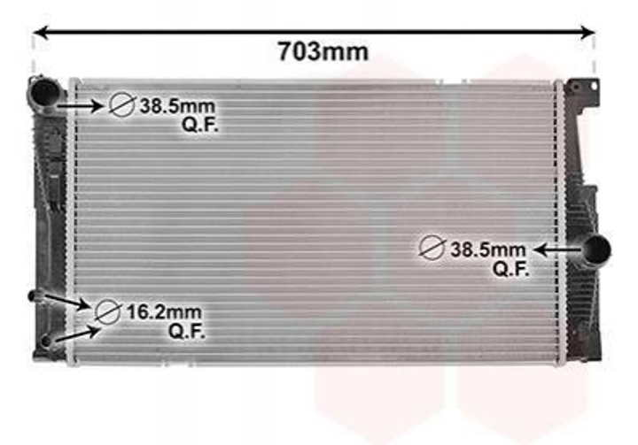 Радиатор охлаждения двигателя Van Wezel 06002549 BMW 5 Series 7626558, 17118672011, 17118658304 - изображение 1